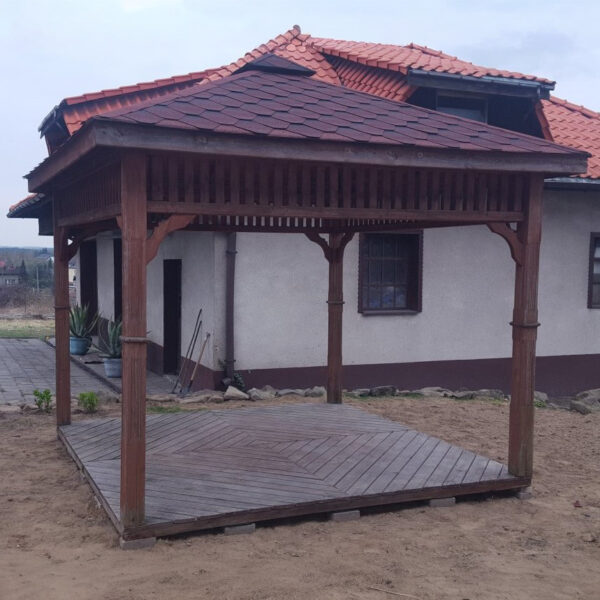 Dřevěný altán čtyřstranný d8 2