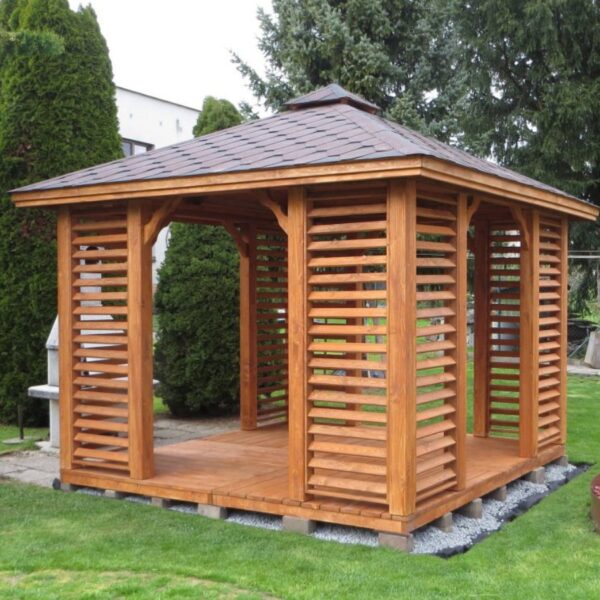 Dřevěný altán čtyřstranný e10