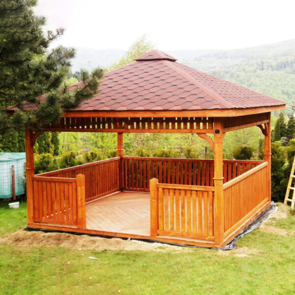 Dřevěný altán čtyřstranný g9 3