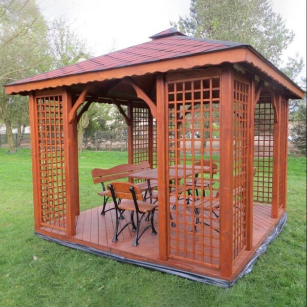 Dřevěný altán čtyřstranný h2 3
