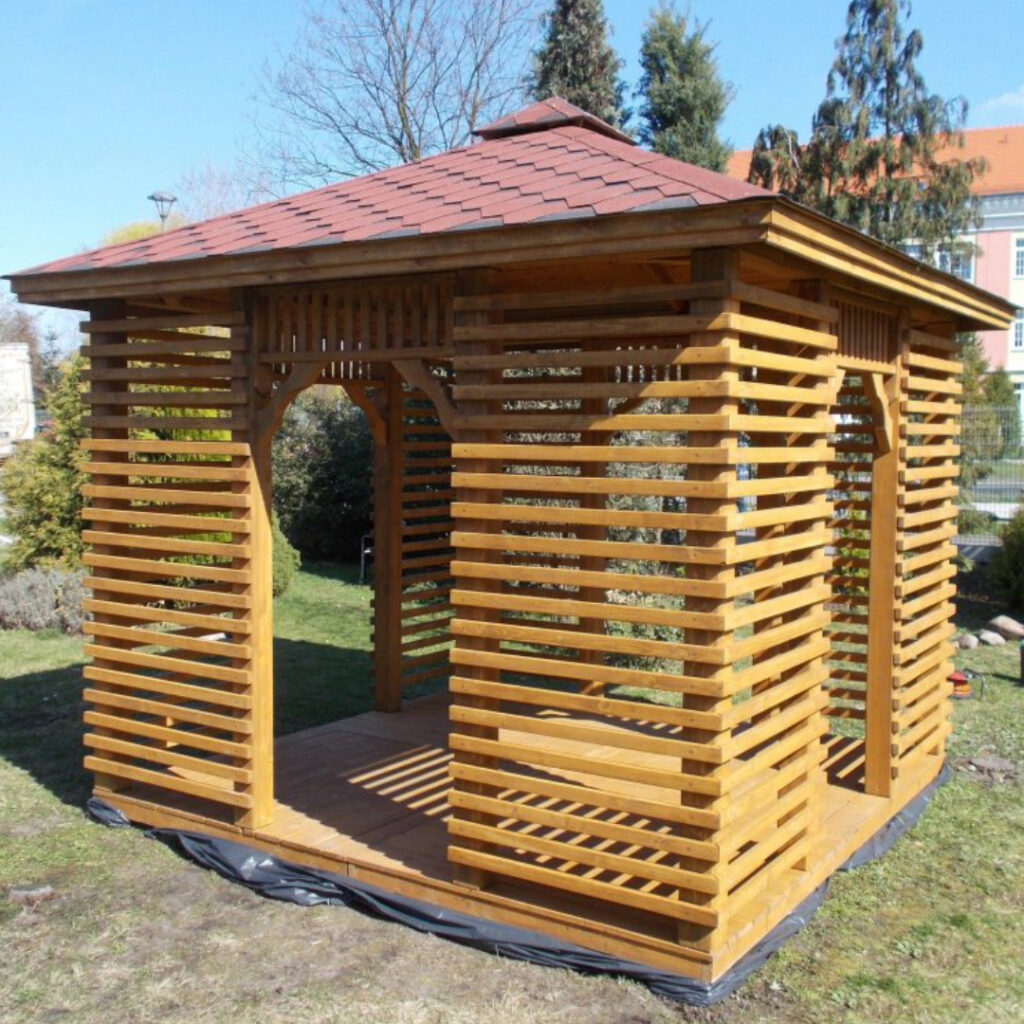 Dřevěný altán čtyřstranný j10b 1