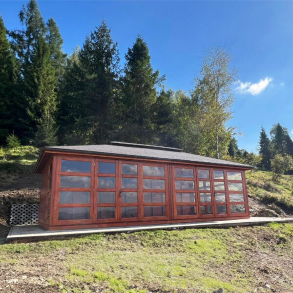 Dřevěný altán čtyřstranný prosklený s14 1