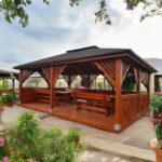 Dřevěný altán čtyřstranný terasa 6 1