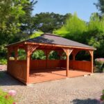 Dřevěný altán čtyřstranný terasa 6
