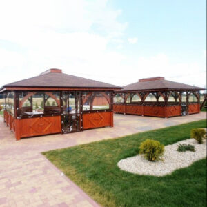 Dřevěný altán čtyřstranný terasa 6 5