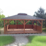 Dřevěný altán čtyřstranný terasa 6 6