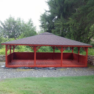 Dřevěný altán čtyřstranný terasa 6 7