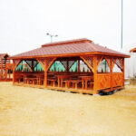 Dřevěný altán čtyřstranný terasa 6 8