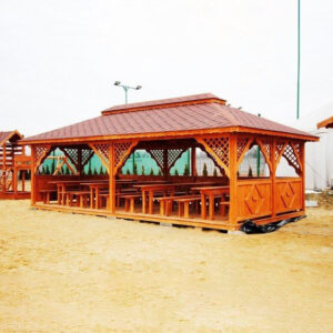 Dřevěný altán čtyřstranný terasa 6 8