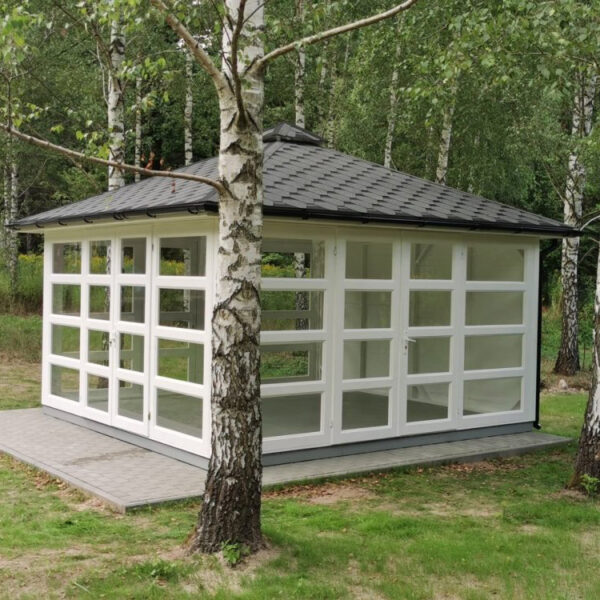 Dřevěný altán čtyřstranný výhled zimní zahrada 14 1