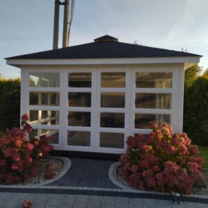 Dřevěný altán čtyřstranný výhled zimní zahrada 14 17