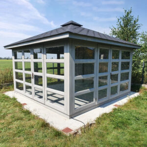 Dřevěný altán čtyřstranný výhled zimní zahrada 14 24