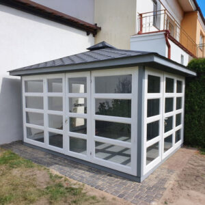 Dřevěný altán čtyřstranný výhled zimní zahrada 14 25