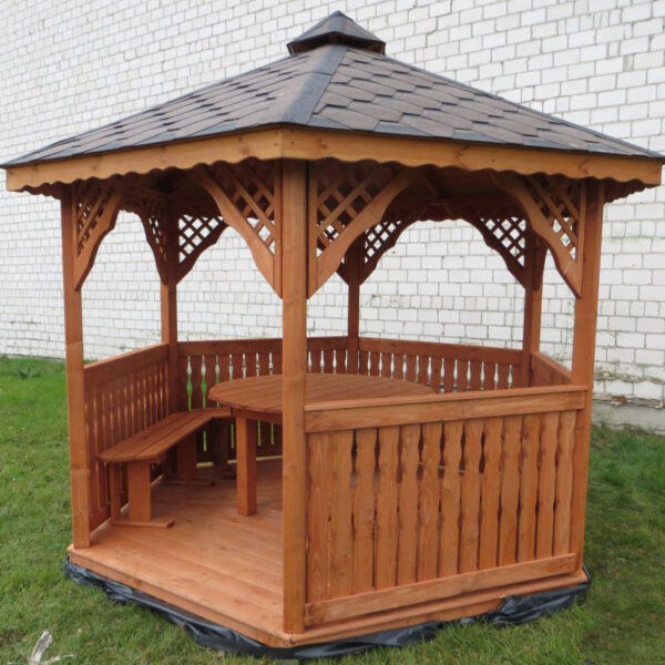Dřevěný altán šestistranný a2 9