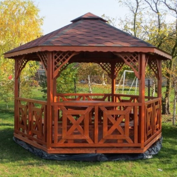 Dřevěný altán šestistranný c5a 2