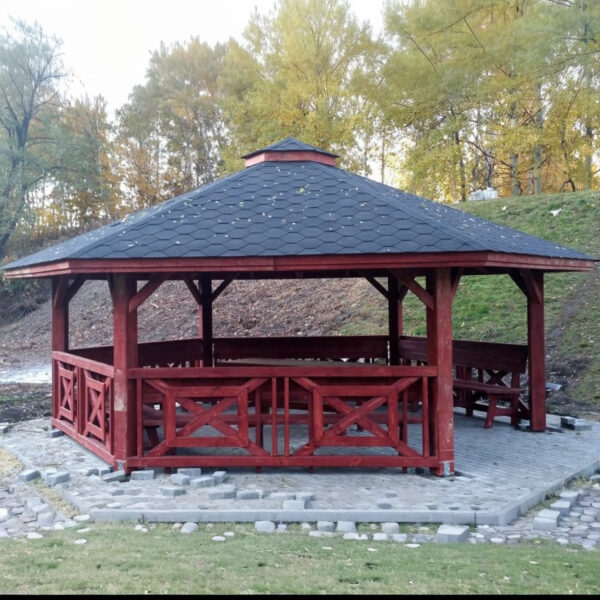 Dřevěný altán šestistranný c5a 5