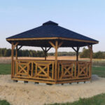 Dřevěný altán šestistranný c5a Ø6m 1
