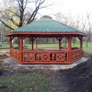 Dřevěný altán šestistranný c5a Ø6m 10