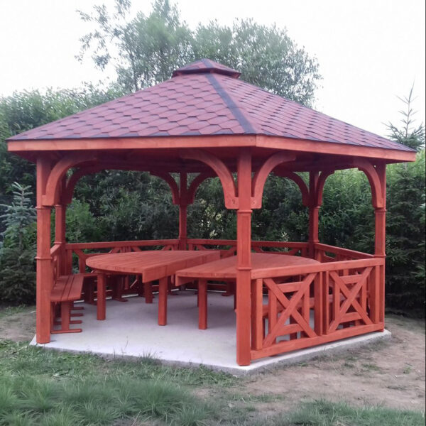 Dřevěný altán šestistranný c5a Ø6m 3