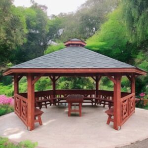 Dřevěný altán šestistranný c5a Ø6m