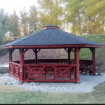 Dřevěný altán šestistranný c5a Ø6m 8