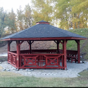 Dřevěný altán šestistranný c5a Ø6m 8