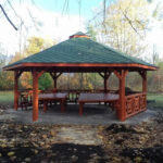 Dřevěný altán šestistranný c5a Ø6m 9