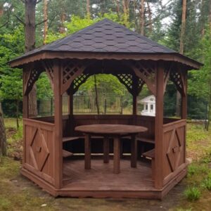 Dřevěný altán šestistranný d3 10