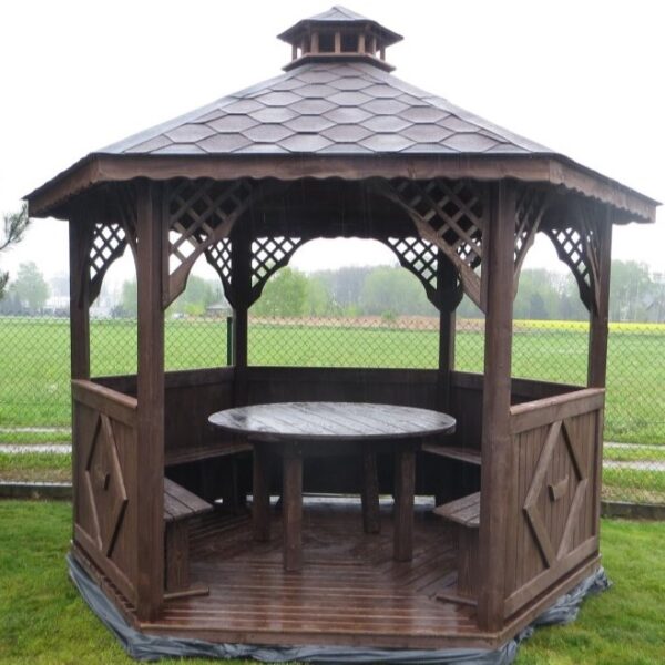 Dřevěný altán šestistranný d3 2
