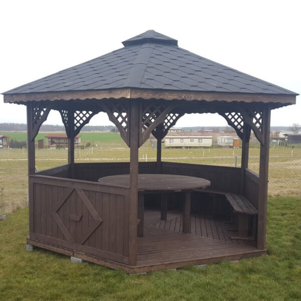 Dřevěný altán šestistranný d3 4