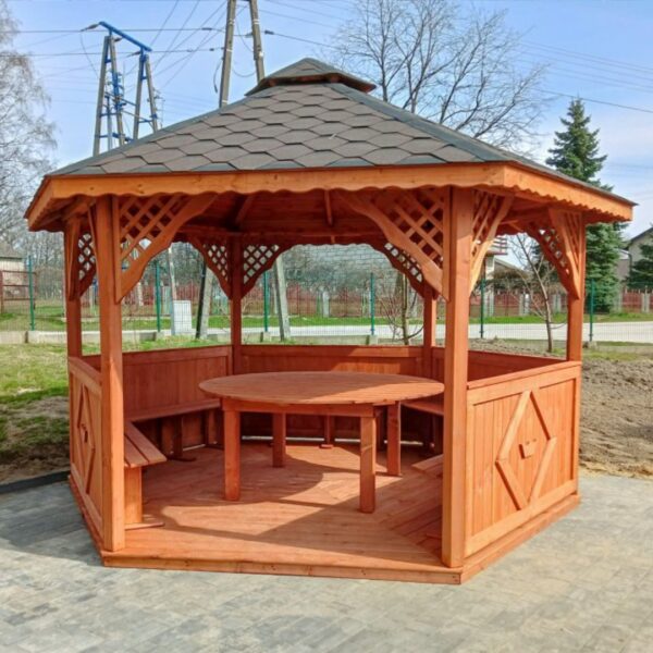 Dřevěný altán šestistranný d3