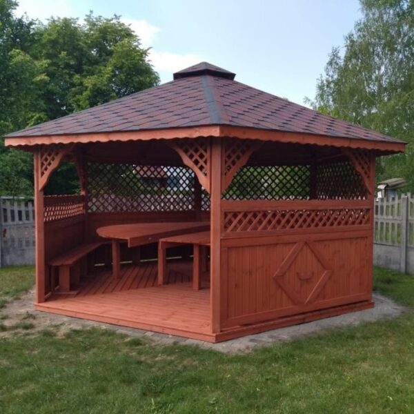 Dřevěný altán šestistranný d3 8