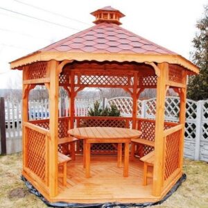 Dřevěný altán šestistranný f4a 1