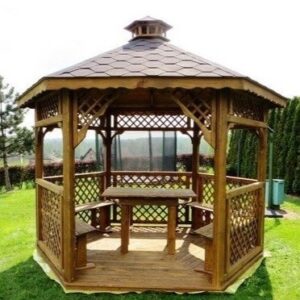 Dřevěný altán šestistranný f4a