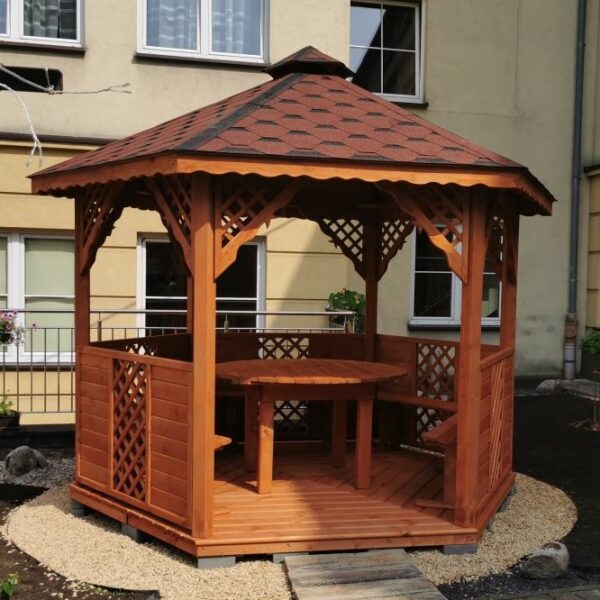 Dřevěný altán šestistranný i8 6
