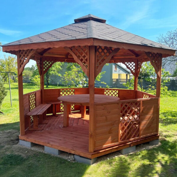 Dřevěný altán šestistranný i8 9