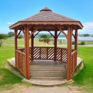 Dřevěný altán šestistranný koncept