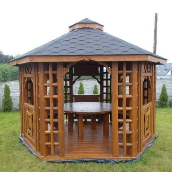 Dřevěný altán šestistranný tradicional 1