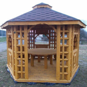Dřevěný altán šestistranný tradicional 3