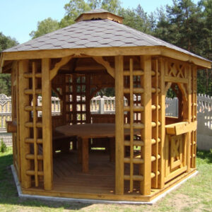 Dřevěný altán šestistranný tradicional 4