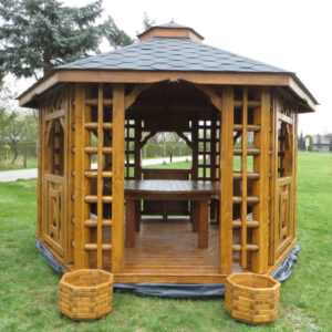 Dřevěný altán šestistranný tradicional 5