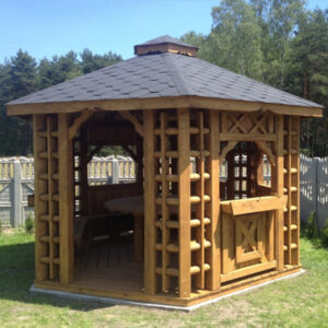 Dřevěný altán šestistranný tradicional 7