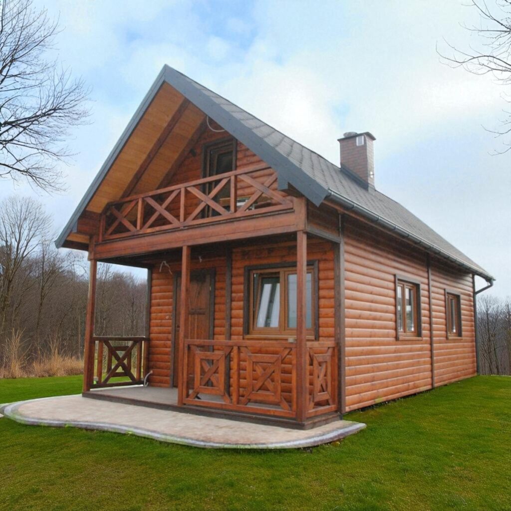 Dřevěný dům dřevostavba skalka