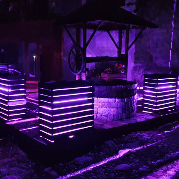 Dřevěný koš geo 6