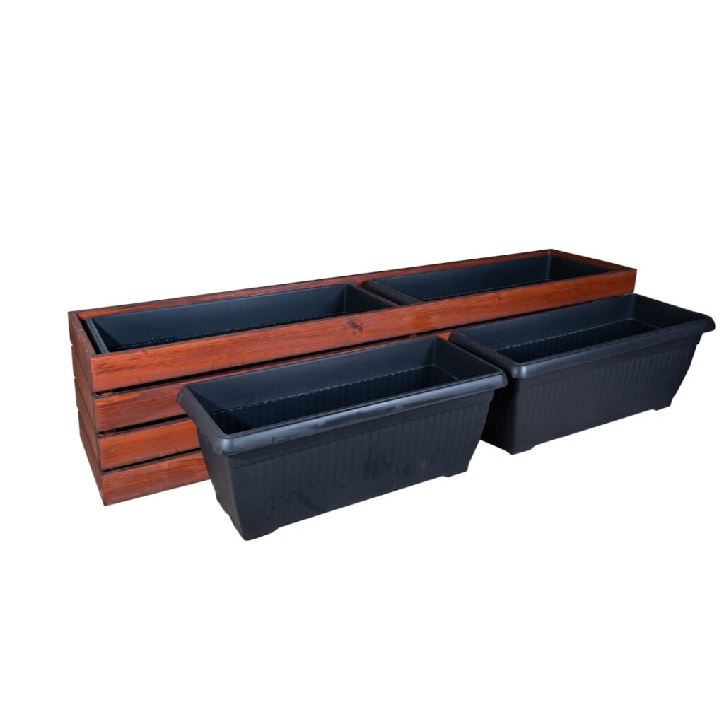 Dřevěný květináč frankie d geo pots 3