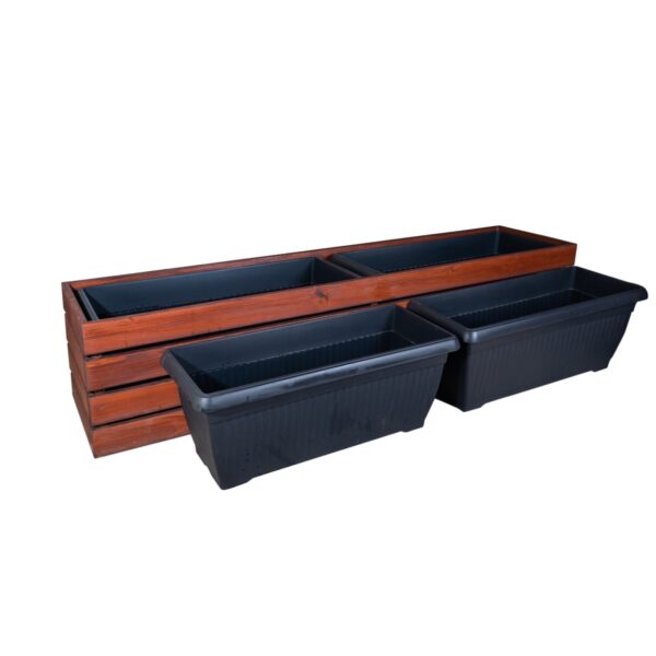 Dřevěný květináč frankie d geo pots 3