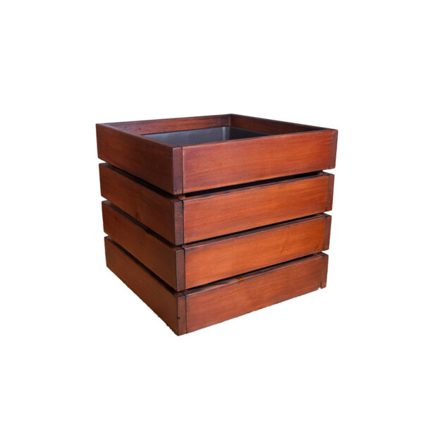 Dřevěný květináč kostka geo pots 2