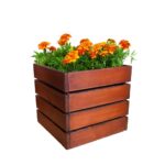 Dřevěný květináč kostka – geo pots