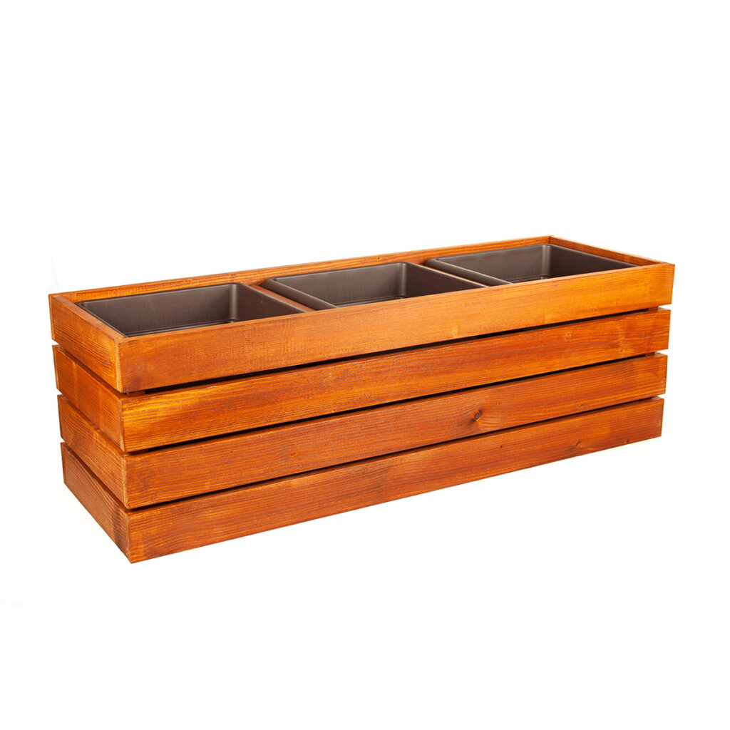 Dřevěný květináč trojka geo pots 3