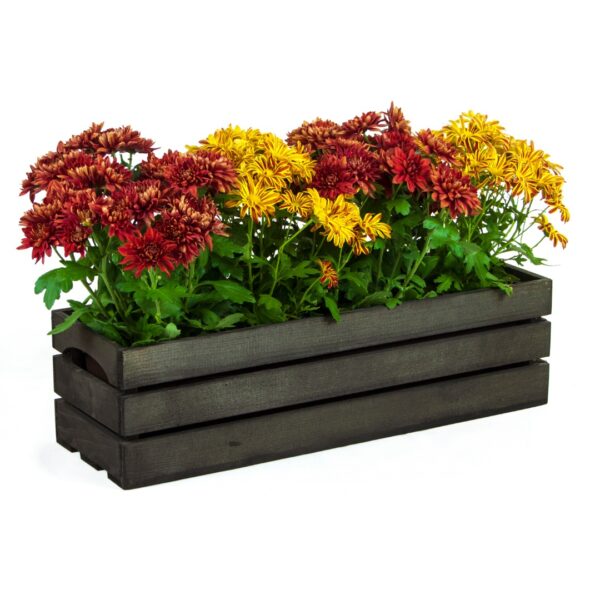 Dřevěný truhlík bedÝnka antracit